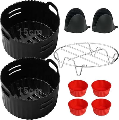 Siliconen Airfryer Vorm 15 cm - Geschikt voor Mini Airfryers 2L - BPA-vrij
