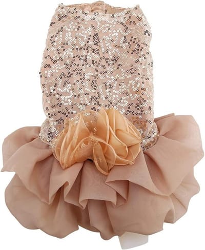 Schattige trouwjurk voor honden met pailletten en kant, tutu rok voor huisdieren en katten, ideale prinsessenoutfit voor bruiloften en speciale gelegenheden