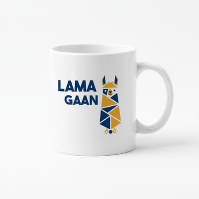 Grappige Lama Tekst Koffiemok “Lama Gaan” – Geometrisch Dieren Design Humor Cadeau – 330 ml Keramische Mok