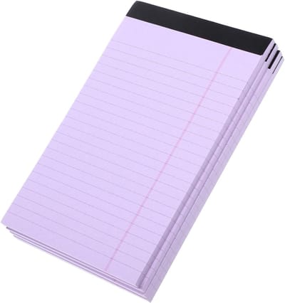 Lined Tear-off Notepad A5 - Handig Schrijfnotitieboek voor Kantoor, School en Dagelijks Gebruik, 20 x 12.7 x 0.5 cm, Set van 4 Stuks, Ideaal voor Notities en Taken