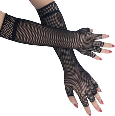 Visnet Handschoenen - Vingerloos - Zwart - Elastisch - One Size