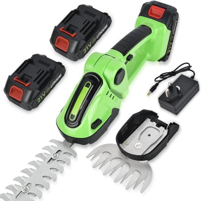 HEZIVO® Grasschaar met Accu - Elektrische Heggenschaar - 2-in-1 Kantensnijder- 2 Messen - 1.500 mAh Accu