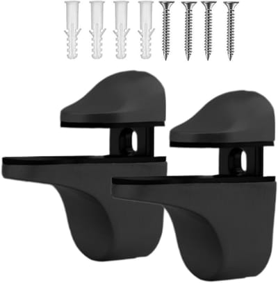Planksteunen - Wandbeugel Klembeugel - Planken Ophangen - Zwaar Belastbaar Metaal - 10.4 cm - Zwart