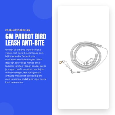 Dailygoods- Hondenriem 6 meter - Duurzaam materiaal - Lichtgewicht - Anti-bijt - U-Hackle ontwerp - Comfortabel in gebruik - Vogelriem