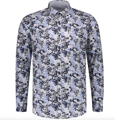 Dstrezzed Overhemd Slim Fit Print Wit (303282 - 100)