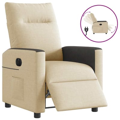vidaXL - Fauteuil - verstelbaar - elektrisch - stof - crèmekleurig
