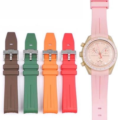 Zachte Silicoon Horlogeband voor Omega X Swatch Moon Watches - 20mm Curved End Rubber Armband voor Dames en Heren
