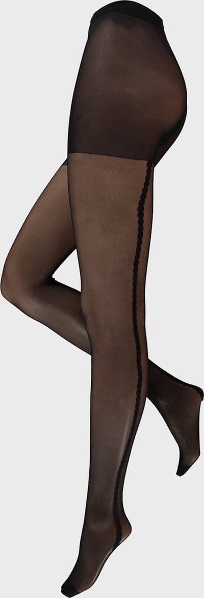 Insua fijne visnet panty met naad maat L zwart