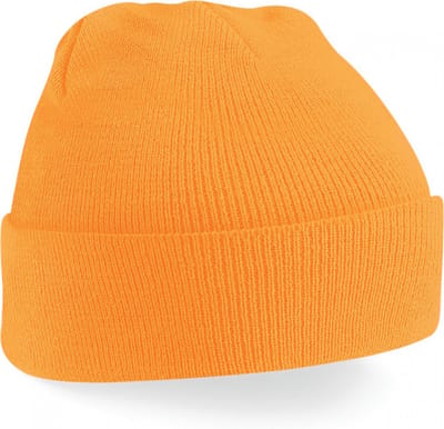 Gebreide muts polyester fluorescerend oranje