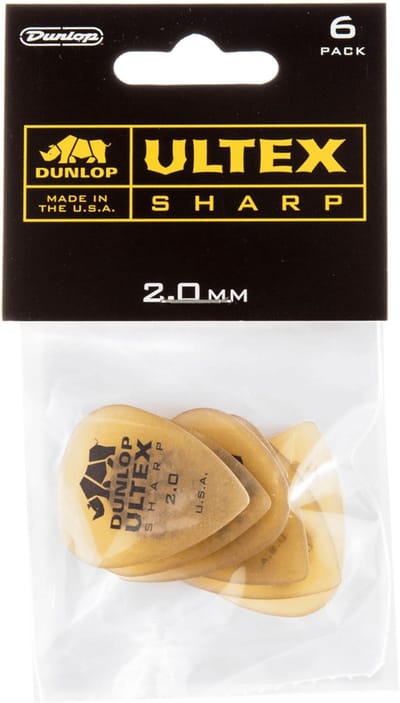 Jim Dunlop Ultex - Plectrums - Sharp - Player's Pack 6 Stuks - 2,00 mm