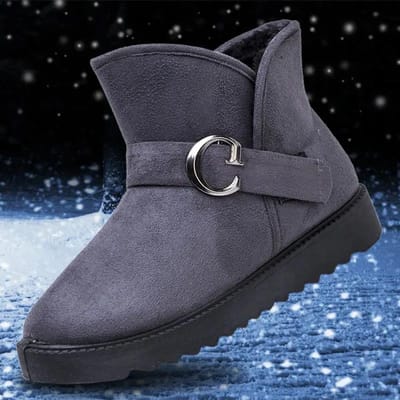 Winter Korte Laarzen Dames Plus Fluweel Verdikt Platte Chelsea Sneeuwlaarzen Warme Bovenkleding Stof Katoenen Schoenen 35