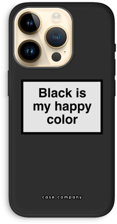 Case Company® - Hoesje geschikt voor iPhone 14 Pro hoesje - Black is my happy color - Biologisch Afbreekbaar Telefoonhoesje - Bescherming alle Kanten en Schermrand
