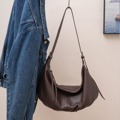 Nieuwe Eerste Laag Koeienhuid Crossbody Tas voor Dames Veelzijdige Grote Capaciteit Knoedeltas voor Dagelijks Gebruik gray