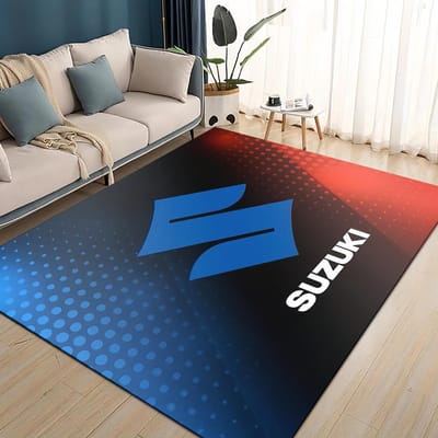 3D Raceauto S-SUZUKI Logo Motorfiets Tapijt Vloerkleed voor Woonkamer Slaapkamer Huis Sofa Decoratie, Kinderen spelen Antislip Vloermat 40x60cm( 15x23in )