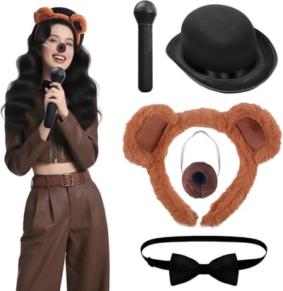 Vijf nachten carnaval kostuumaccessoires, grappige haarband, strik, monddecoratie en dierenoutfit voor volwassenen, perfect voor carnaval en cosplay feestjes