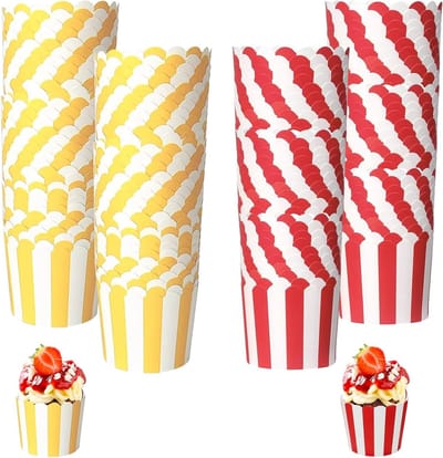 Set van 100 Papieren Muffinvormpjes en Cupcake Liners voor Bakken, Ideaal voor Feestjes en Gebakdecoratie