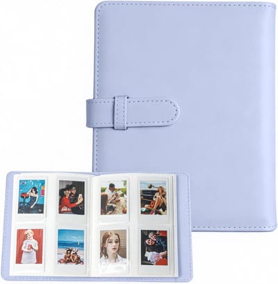 Mini Foto Album met 256 Compartimenten voor 3 Inch Film - Transparant Foto Boek voor Fujifilm Instax, Polaroid Snap en Kodak Instant Camera's (Blauw)