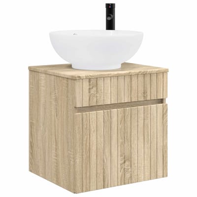 vidaXL - Wandgemonteerde - wastafelmeubel - Sonoma - Eiken - 49 - x - 44,5 - x - 66,5 - cm