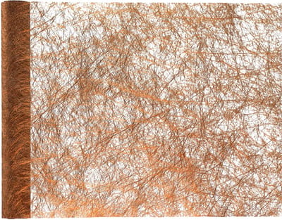 Santex Kerstdiner tafelloper op rol - 2x - metallic koper glans - 30 x 500 cm - polyester