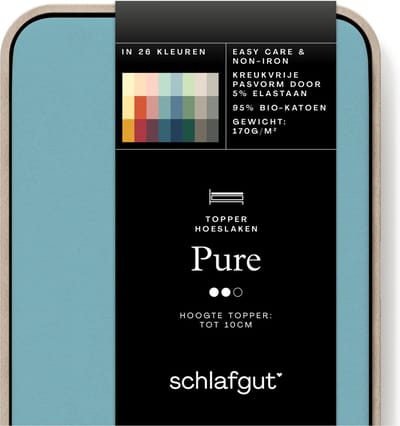 Schlafgut Pure Jersey Topper Hoeslaken L - 140x200 - 160x220 467 Petrol Mid
