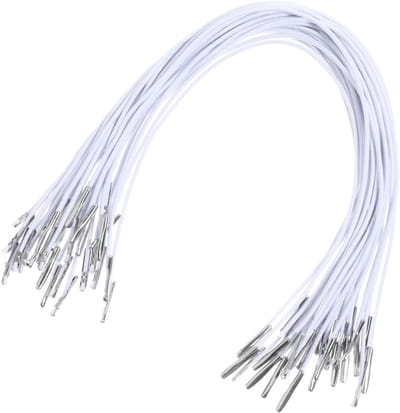 30 stuks elastische koorden met metalen uiteinden, 29 cm wit, elastisch, rond, voor maskers en kunsthandwerk, voor het binden van boeken, feesthoeden, menu's
