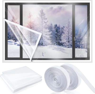 Thermische Isolatie voor Ramen - Raamisolatie Vermindert Kou en Warmte - 160*120cm - Waterdicht en slijtvast - Inclusief klittenband - Winterisolatie raambekledingset - Verstelbare raamisolatieset - Thermische dekking - Hoogwaardig PEVA-materiaal