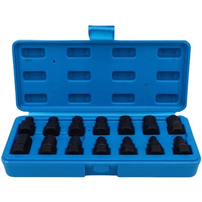 Jeu de clés pour bouchon de vidange d'huile Multifonctionnel M16 Carré Hexagonal Entraînement 3/8 pouce Jeu de clés pour bouchon de vidange d'huile black