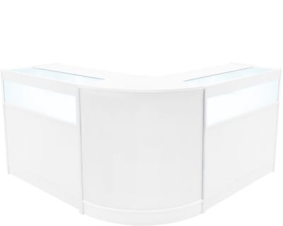 Iris led winkeltoonbankset - wit - 60+2x90 cm - led-verlichting