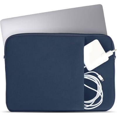 Coverzs Laptophoes 13 inch & 14 inch (donkerblauw) - Laptoptas dames / heren geschikt voor o.a. 13 inch laptop en 14 Inch laptop - geschikt voor Macbook - Laptophoes met ritssluiting - waterafstotende hoes