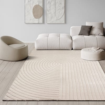 the carpet Knight - Modern vloerkleed, kortpolig, 3D-effect, elegante structuur, beige, 80 x 150 cm
