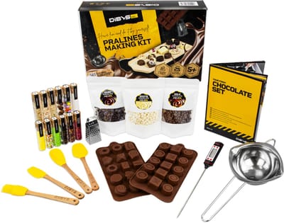DIBYS - Kit voor het maken van Pralines - Voor volwassenen en kinderen - Bonbons - Chocolade - Cadeau - Geschenkset