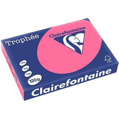 Clairefontaine Trophée Intens, gekleurd papier, A4, 120 g, 250 vel, fuchsia