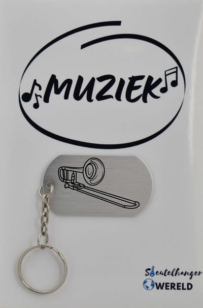 trompet Sleutelhanger inclusief kaart - trompet cadeau – trompet  - Leuk kado voor je vriend om te geven - 2.9 x 5.4CM