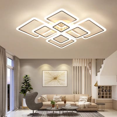 8 Hoofden Plafondlamp - Met Afstandsbediening - Smart lamp - Dimbaar Met App - Woonkamerlamp - Moderne lamp - Plafoniere