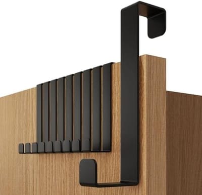 PromoHome Deurhaken Set - 10 Stuks Zwarte Over-Deur Haken voor Opbergen