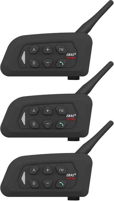 Motorcycle Helmet Intercom - Headset Communicatie Systeem - Motorrijden Communicatie - 4 Groepen Ruiters - 1500 Meter Bereik - Zwart