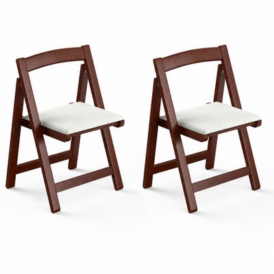 Set van 2 klapstoelen - gestoffeerde eetkamerstoelen - met wood frame en schuin rugleuning - keukenstoelen voor keuken - woonkamer en balkon
