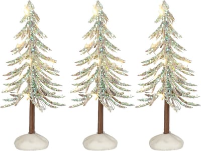 Luville - Snowy Tree White Lighted - Set of 3