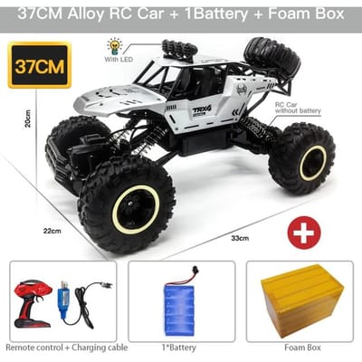 Nieuw 1:12 / 1:16 4WD RC Auto Led-verlichting Monster Truck 2.4G Radio Afstandsbediening Auto Buggy Off-Road Controle Vrachtwagens Jongens Speelgoed voor Kinderen 37cm