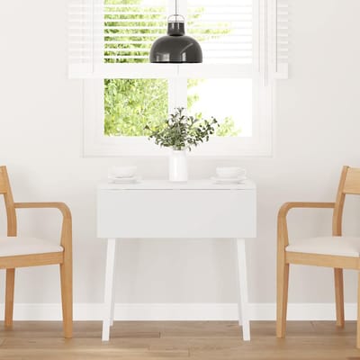 vidaXL - Eettafel - massief - hout - wit - rubber