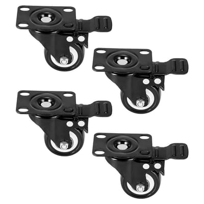 4 meubelwieltjes (4x met Bremse) 50mm Transportwielen met draaiblad Stille zware wielen met rem tot 200kg