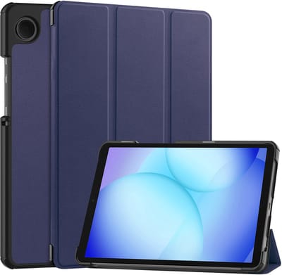 Hoesje - Geschikt voor Samsung Galaxy Tab A11 / A9 - Dun & Stevig - Hardcover Book Case - Trifold Bookcase Hoes - Hard Cover - Tablethoes - Donkerblauw