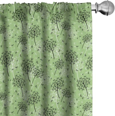 ABAKUHAUS – Gordijnpaneel 2x75x175 cm – Microvezel, halfverduisterend, Groen/Donkergrijs