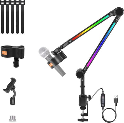 Verstelbare Microfoonstandaard voor Professionele Opnames – Compatibel met Blue Yeti, Ideaal voor Radio, TV en Studio