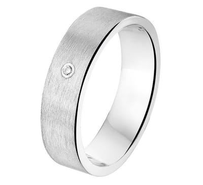 Gerhodineerd Zilver Ring A305 - 5 Mm 0.01Ct H Si 1315524