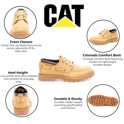 CAT (Caterpillar) Heren Honingbruine Leren Lage Laarzen - Colorado Bootlaarzen