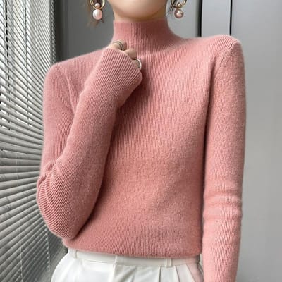Cashmere Trui Dames Col Dames Plus Size Gebreid Winter Dames Warme Truien Vrouwelijk XXL