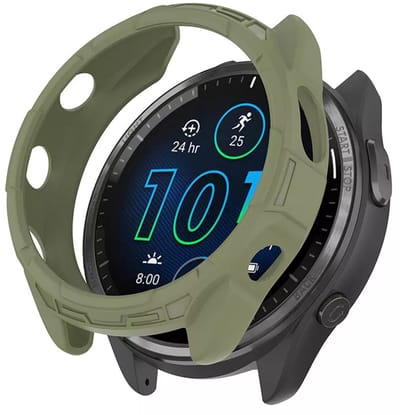 Strap-it Robuust TPU hoesje - bescherm case geschikt voor de Garmin Forerunner 965 (groen)