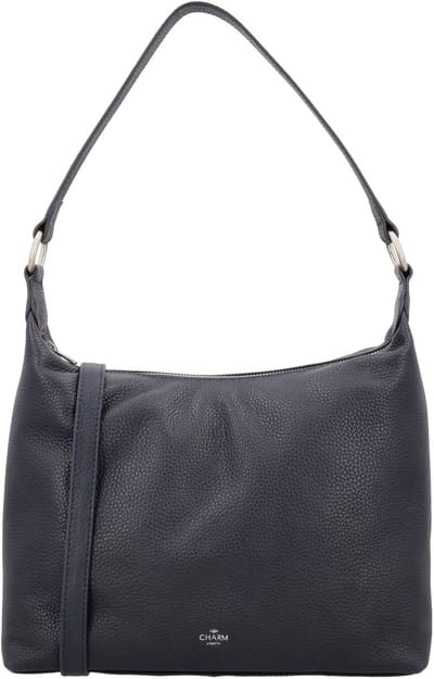 Charm London Washington Schoudertas - Buidetas - Shopper - Leer - Leren Dames Tas - Blauw