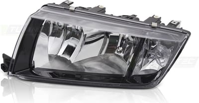 Koplamp links - voor Skoda Fabia 2000-2007 - TYC - zwart